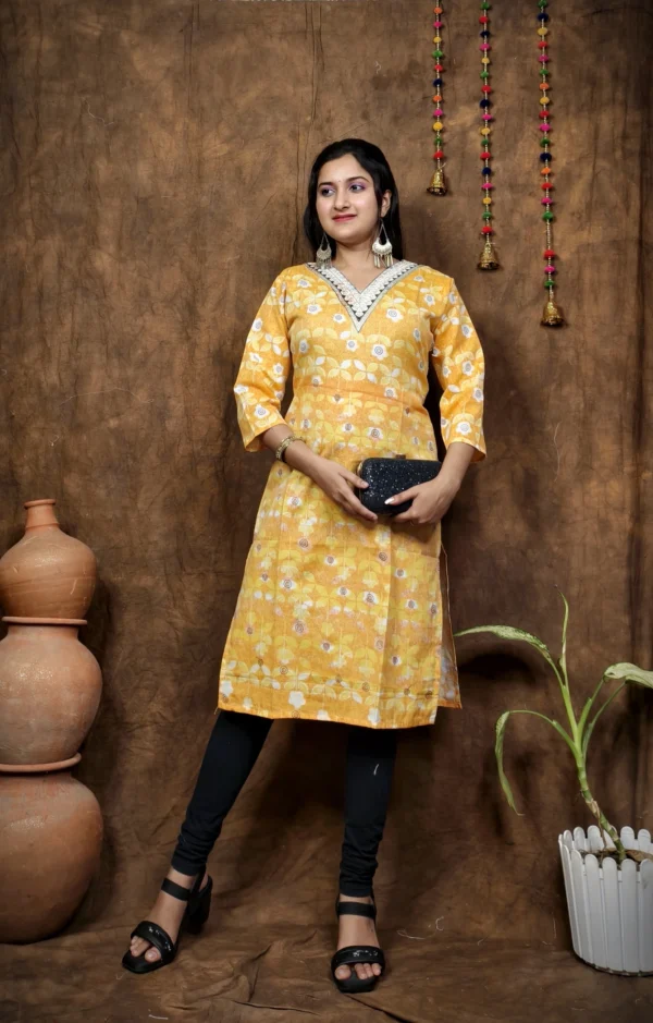 COTTON V NECK KURTI - Image 4