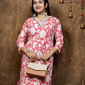COTTON V NECK KURTI