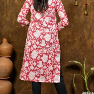 COTTON V NECK KURTI