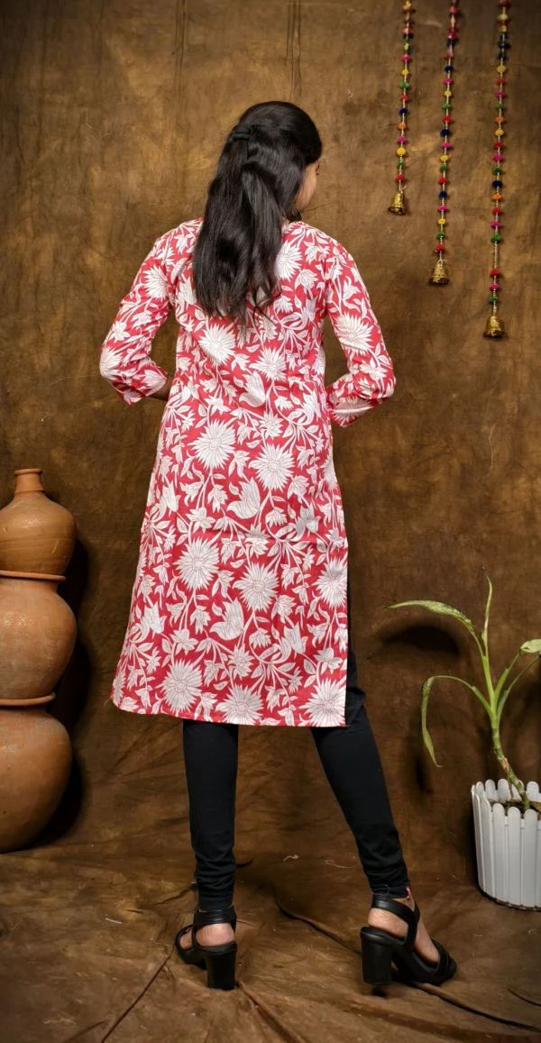 COTTON V NECK KURTI - Image 2