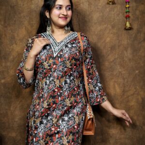 COTTON V NECK KURTI