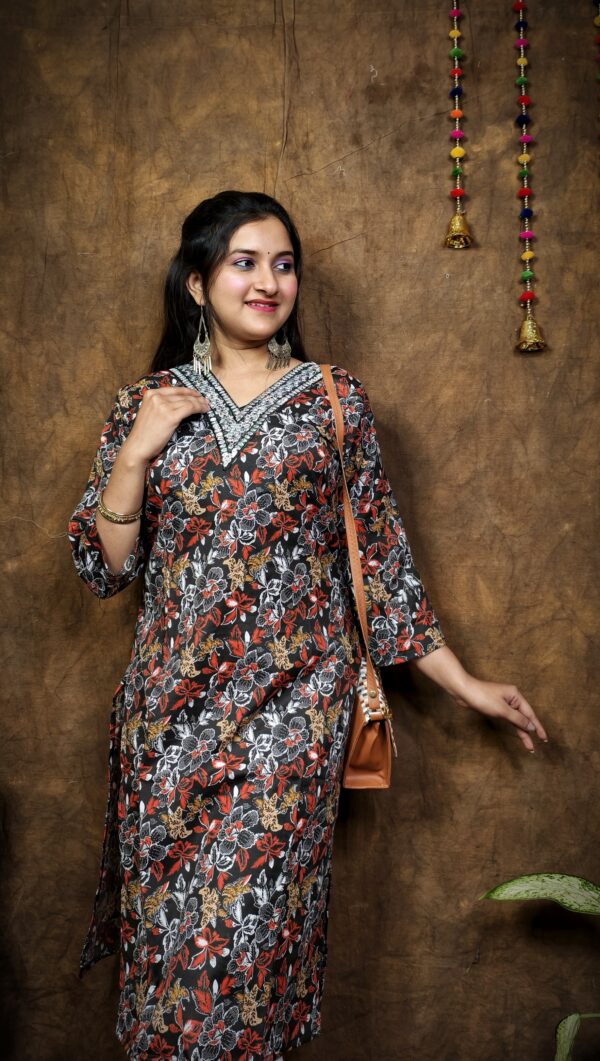 COTTON V NECK KURTI