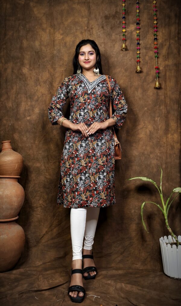 COTTON V NECK KURTI - Image 4