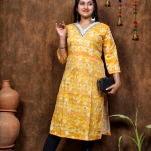 COTTON V NECK KURTI