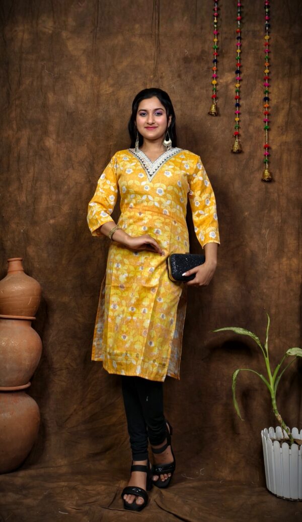COTTON V NECK KURTI - Image 5