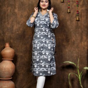 COTTON V NECK KURTI