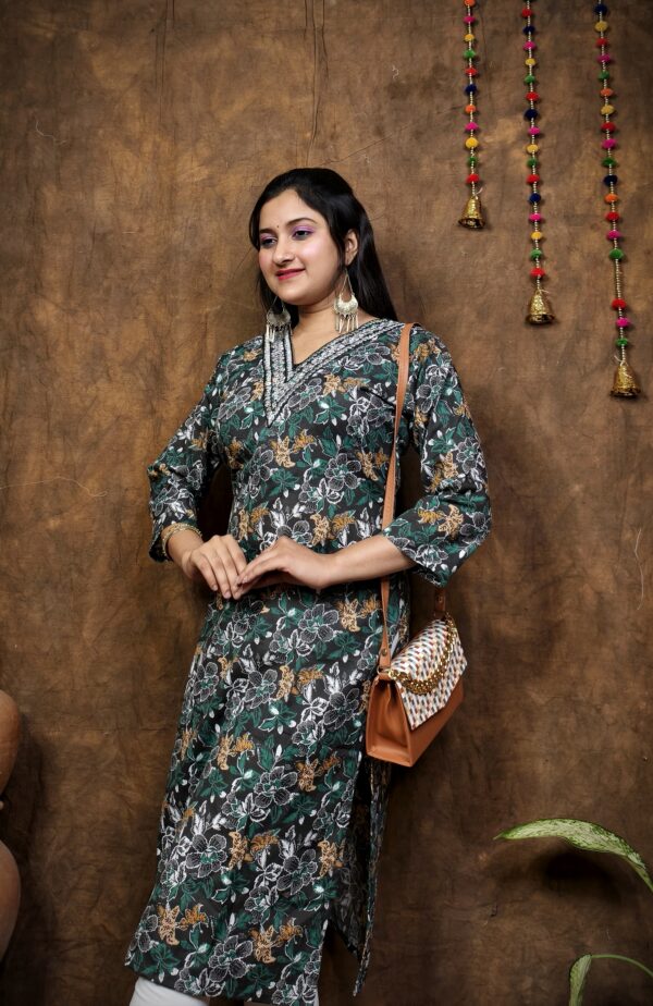COTTON V NECK KURTI - Image 2