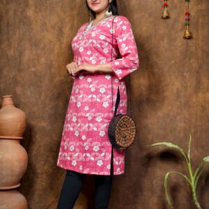 COTTON V NECK KURTI