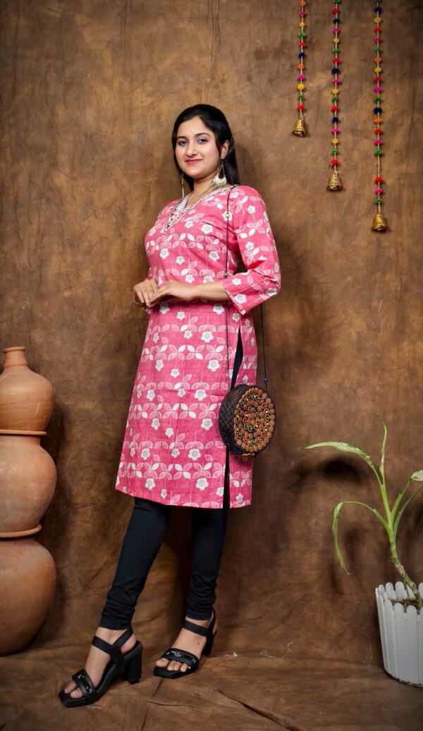 COTTON V NECK KURTI - Image 2